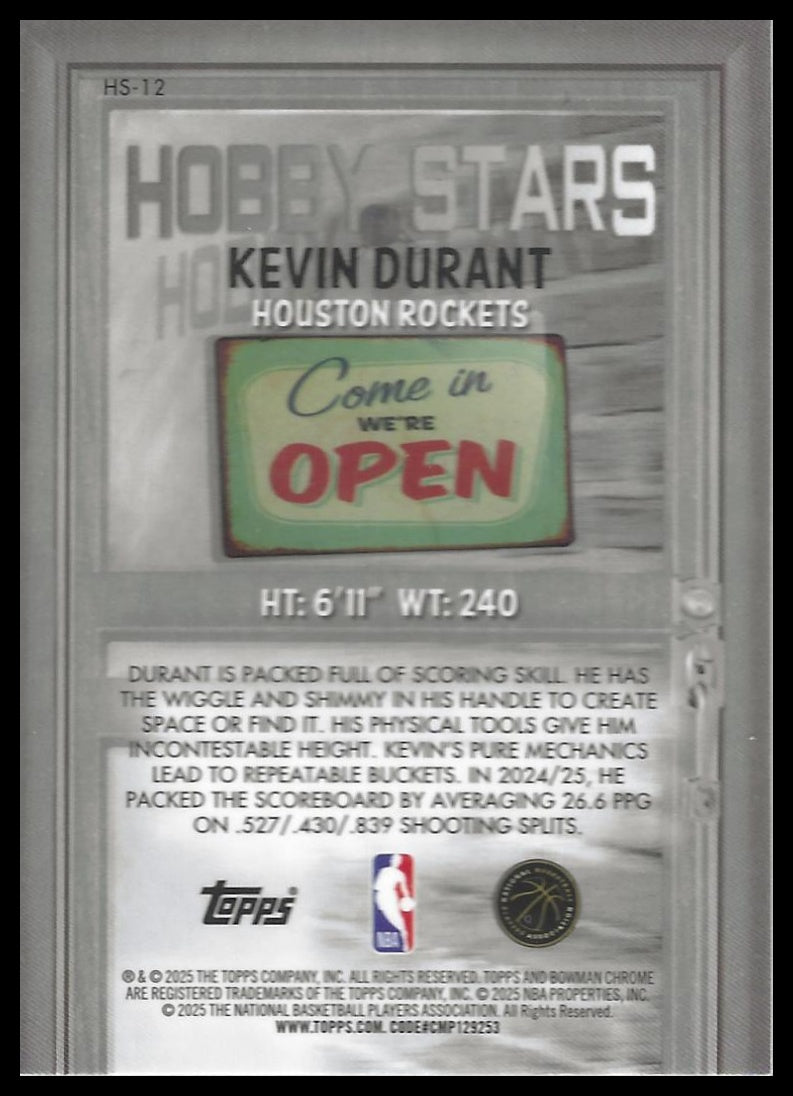 2025-26 Bowman #HS-12 Kevin Durant Hobby Stars