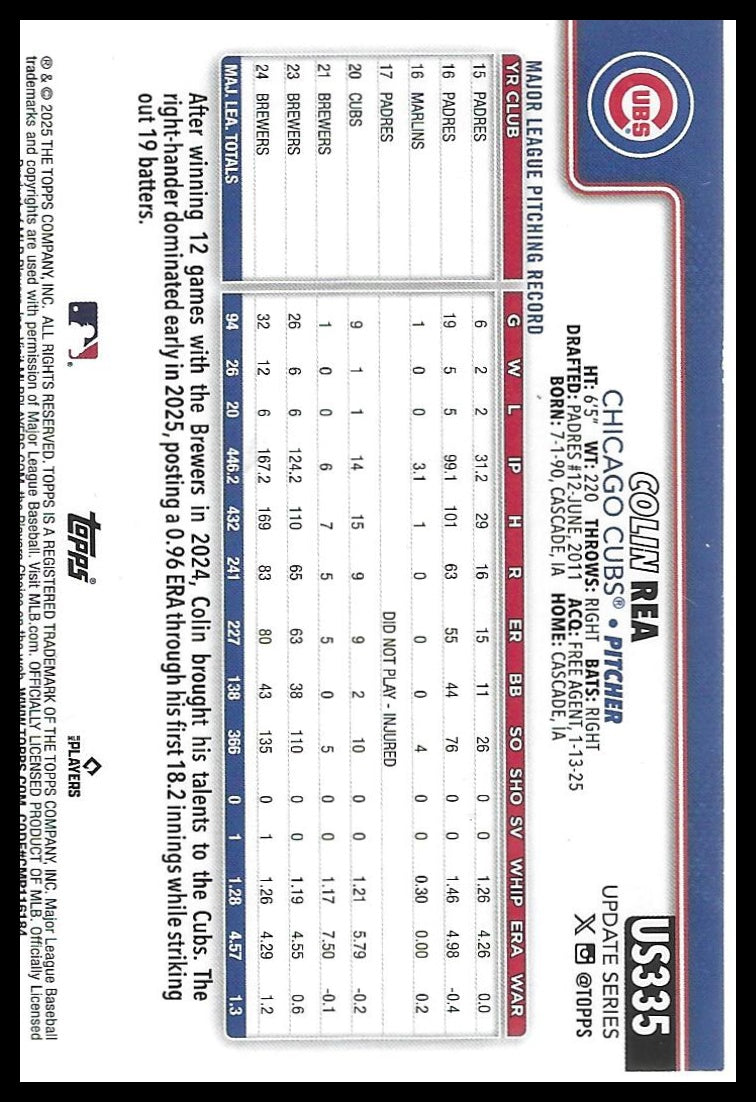 2025 Topps Update #US335 Colin Rea Yellow