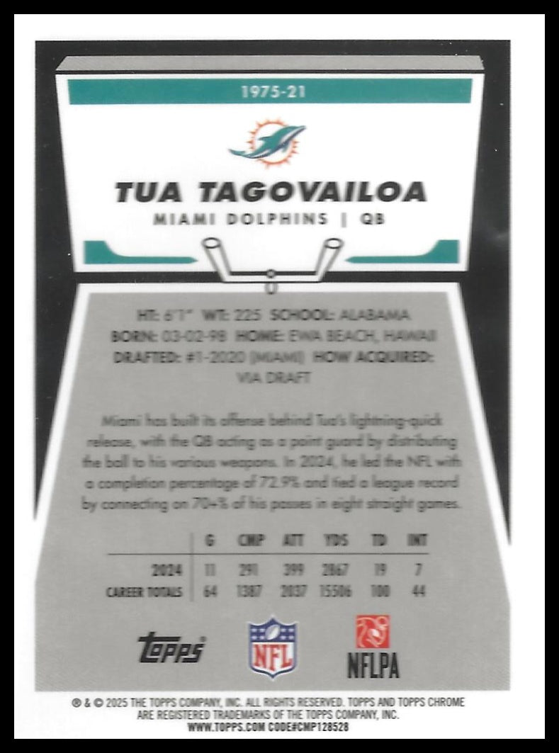 2025 Topps Chrome #1975-21 Tua Tagovailoa 1975 Topps