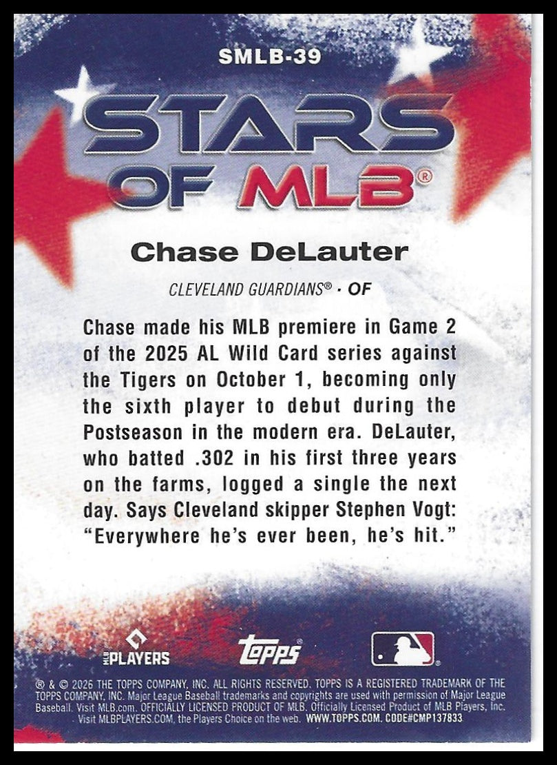 2026 Topps #SMLB-39 Chase DeLauter Stars of MLB