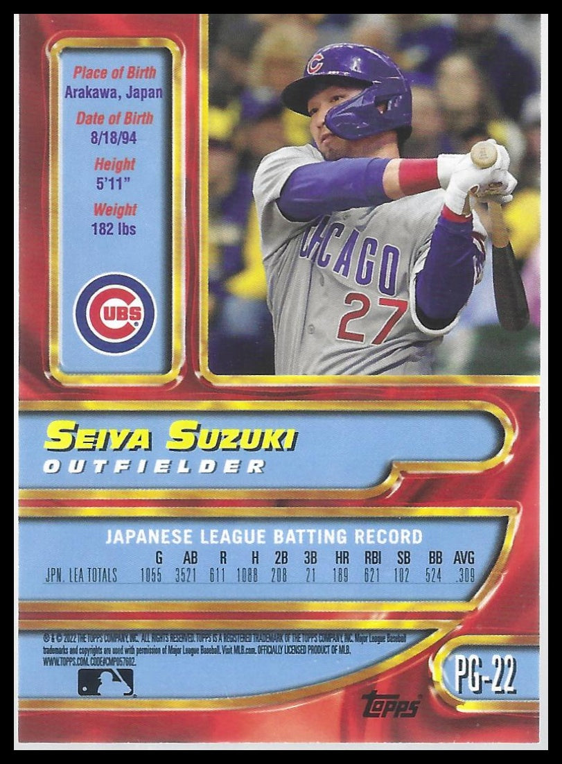 2022 Topps UK Edition #PG-22 Seiya Suzuki 1997-98 Merlin Premier Gold Redux
