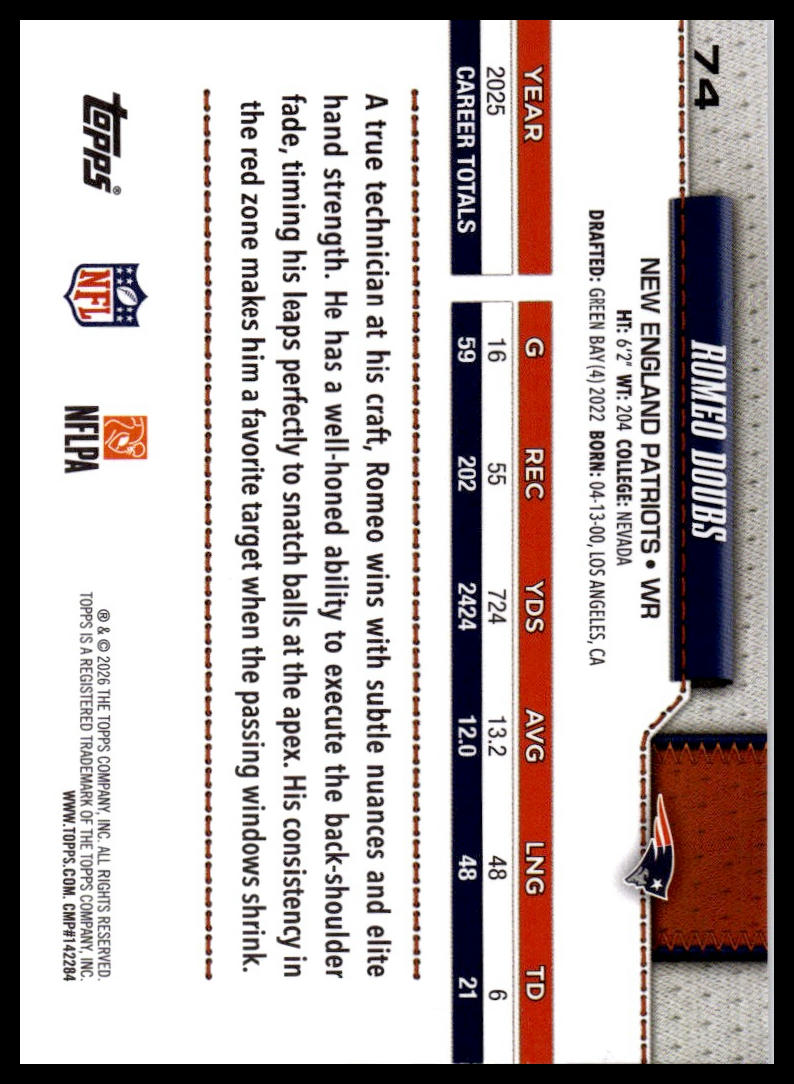 2026 Topps Flagship #74 Romeo Doubs Diamante Foil