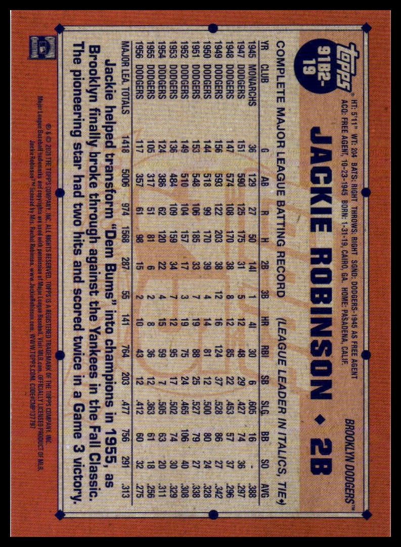 2026 Topps #91B2-19 Jackie Robinson 1991 (Series Two)