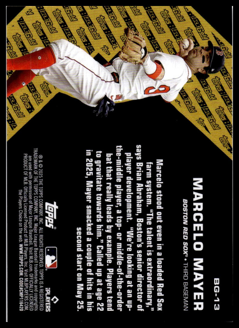2025 Topps Update #BG-13 Marcelo Mayer Topps Black Gold