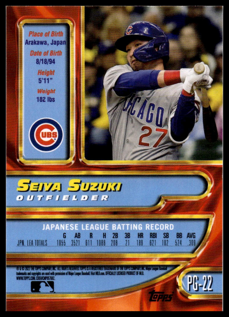2022 Topps UK Edition #PG-22 Seiya Suzuki 1997-98 Merlin Premier Gold Redux