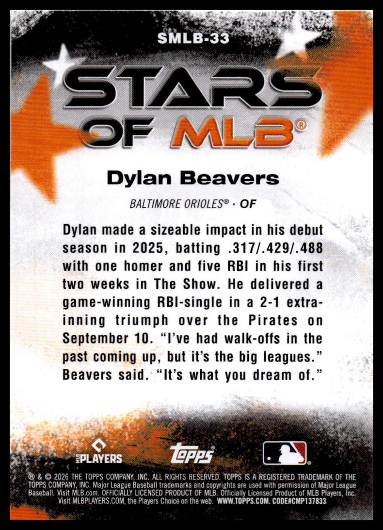 2026 Topps #SMLB-33 Dylan Beavers Stars of MLB