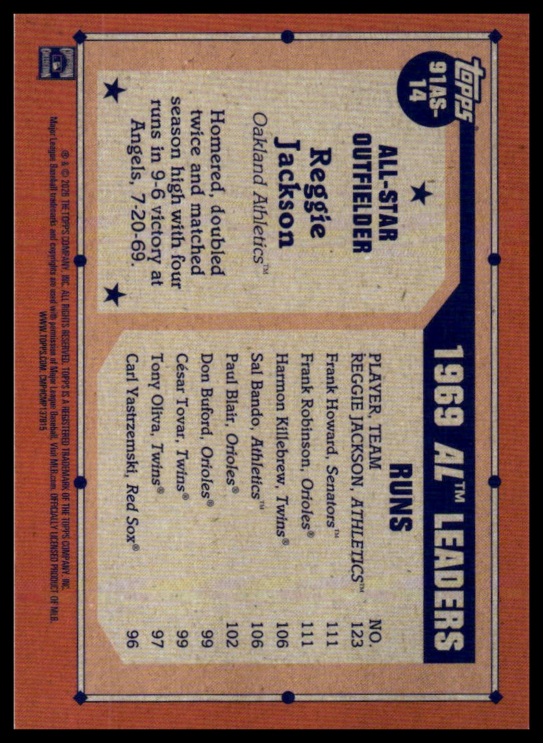 2026 Topps #91AS-14 Reggie Jackson 1991 All-Stars