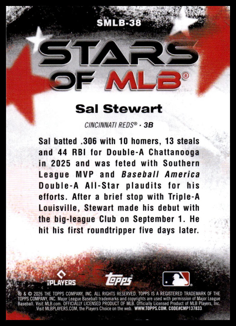 2026 Topps #SMLB-38 Sal Stewart Stars of MLB