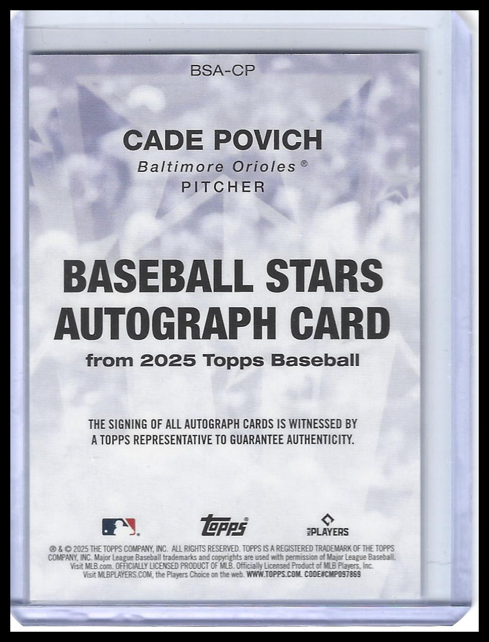 2025 Topps #BSA-CP Cade Povich Baseball Stars Autographs (Series One)