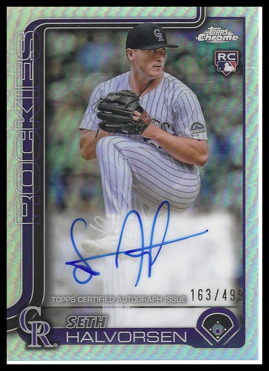 2025 Topps Chrome #RA-SH Seth Halvorsen Rookie Autographs Refractors #/499
