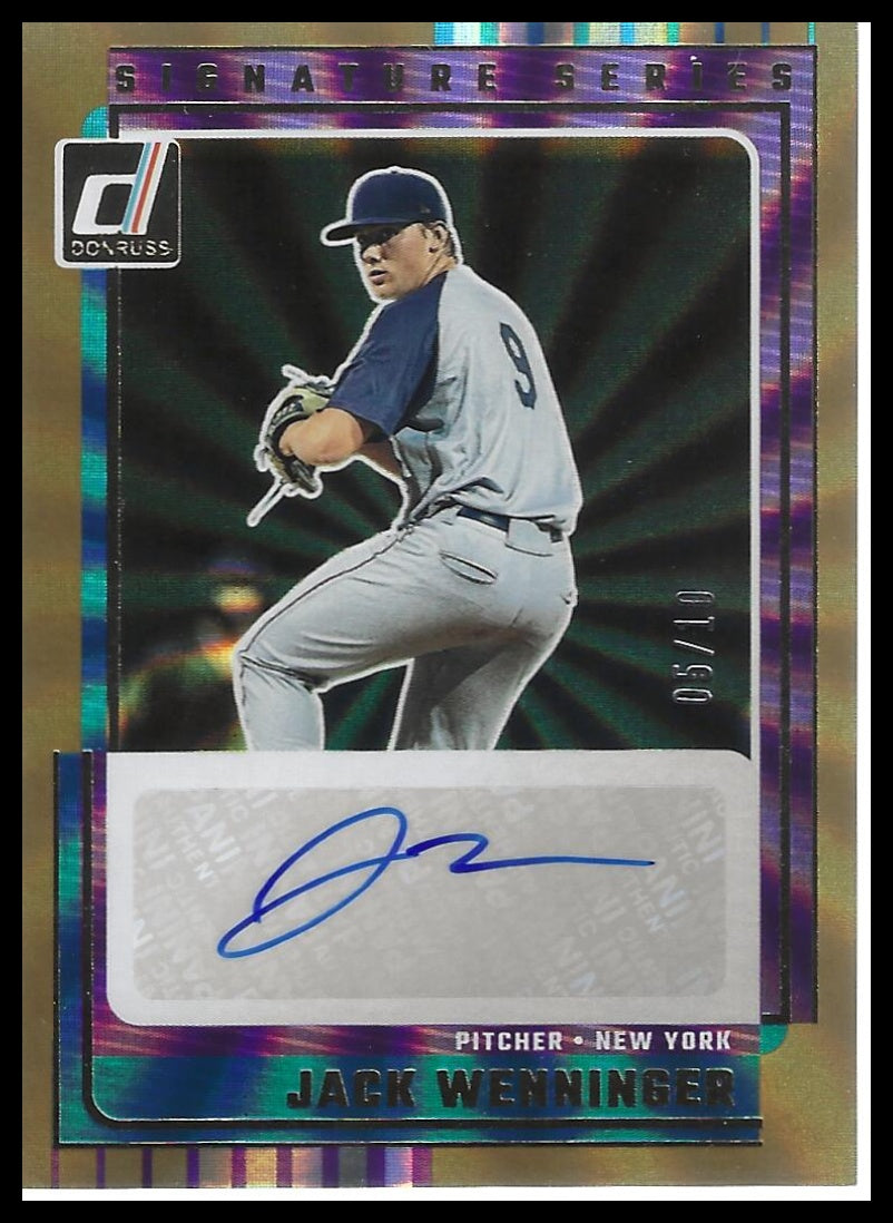 2025 Donruss #SG-JWN Jack Wenninger Signature Series Gold Laser #/10