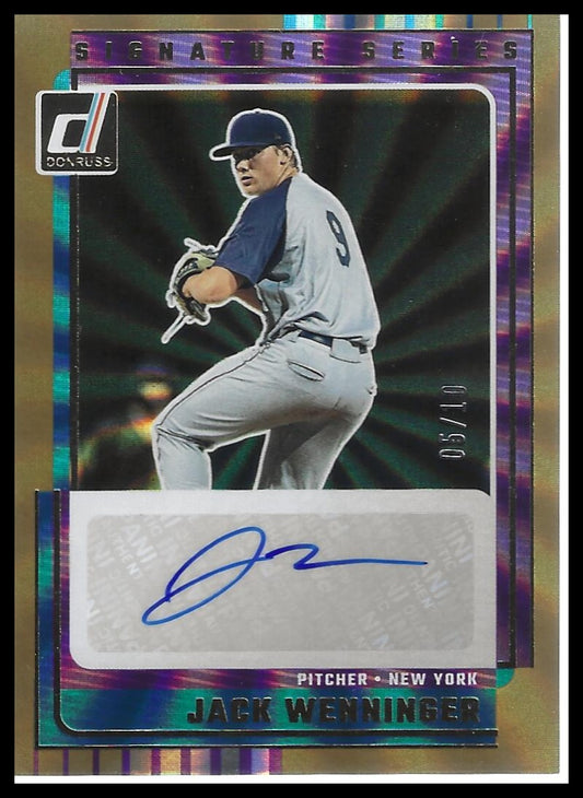 2025 Donruss #SG-JWN Jack Wenninger Signature Series Gold Laser #/10
