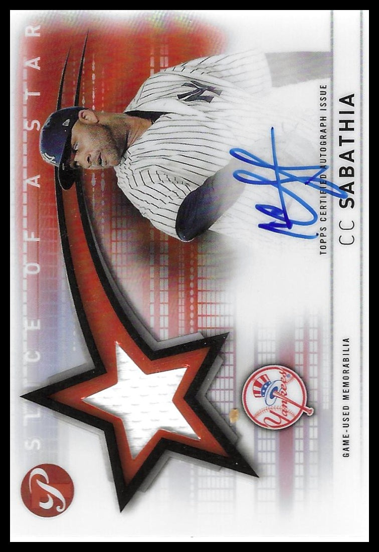 2022 Topps Pristine #SSAR-CS CC Sabathia Auto Relic Orange Refractor /25