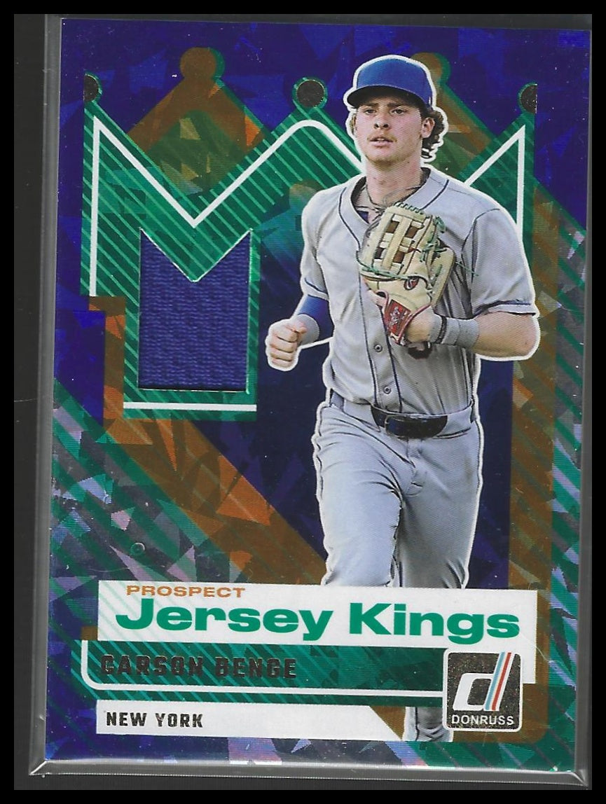 2025 Donruss #PJK-CB Carson Benge Prospect Jersey Kings Blue Ice