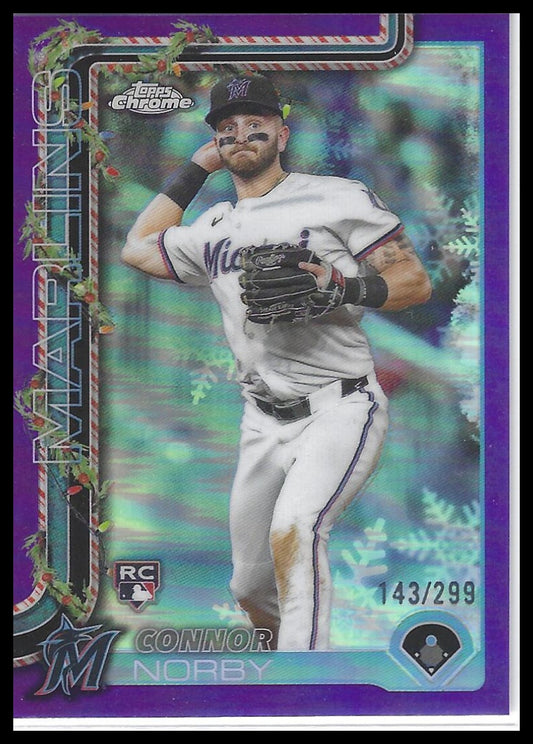 2025 Topps Holiday #HC72 Connor Norby Chrome Purple Refractors #/299