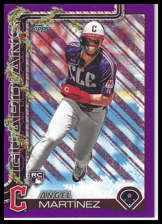 2025 Topps Holiday #H82 Angel Martínez Purple Glitter Holiday #/99