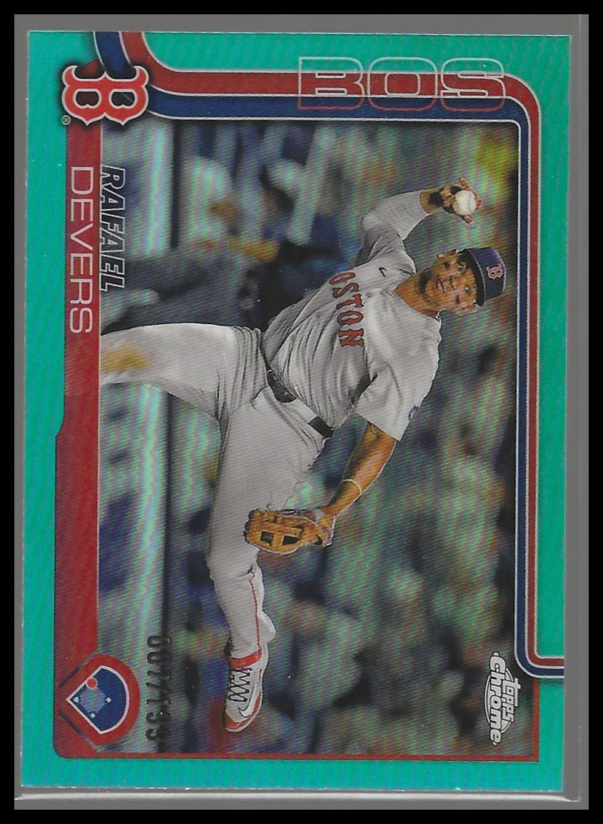 2025 Topps Chrome #127 Rafael Devers Aqua Refractors #/199