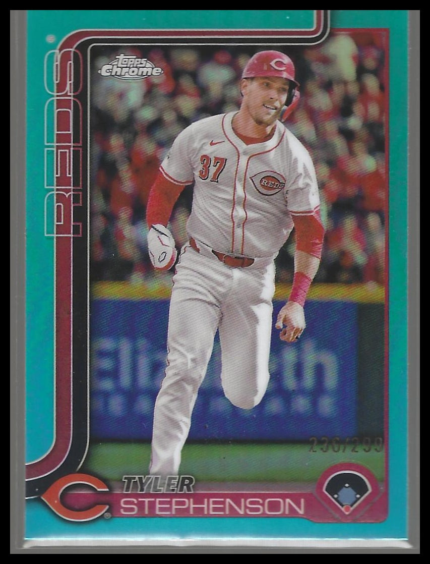 2025 Topps Chrome #112 Tyler Stephenson Teal Refractors #/299