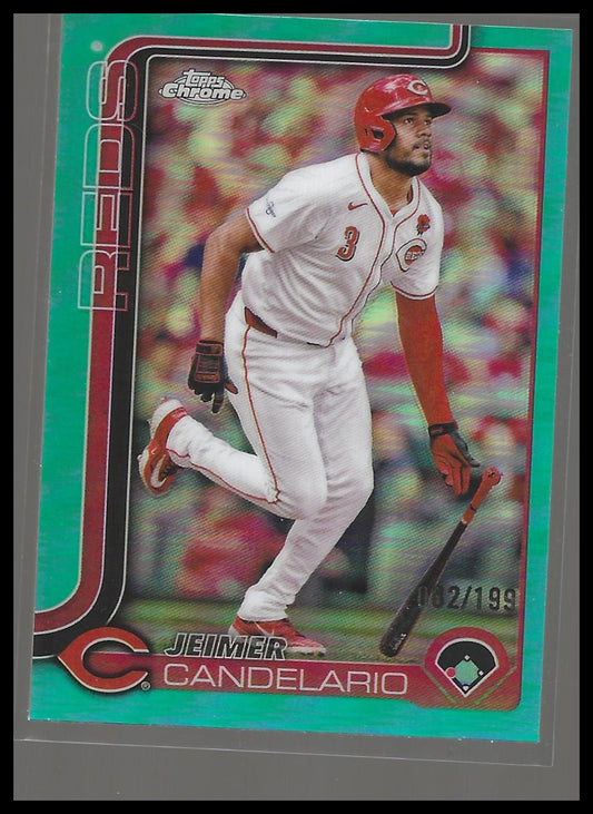 2025 Topps Chrome #85 Jeimer Candelario Aqua Refractors #/199