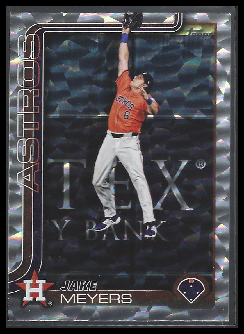 2025 Topps #621 Jake Meyers Silver Crackle Foilboard