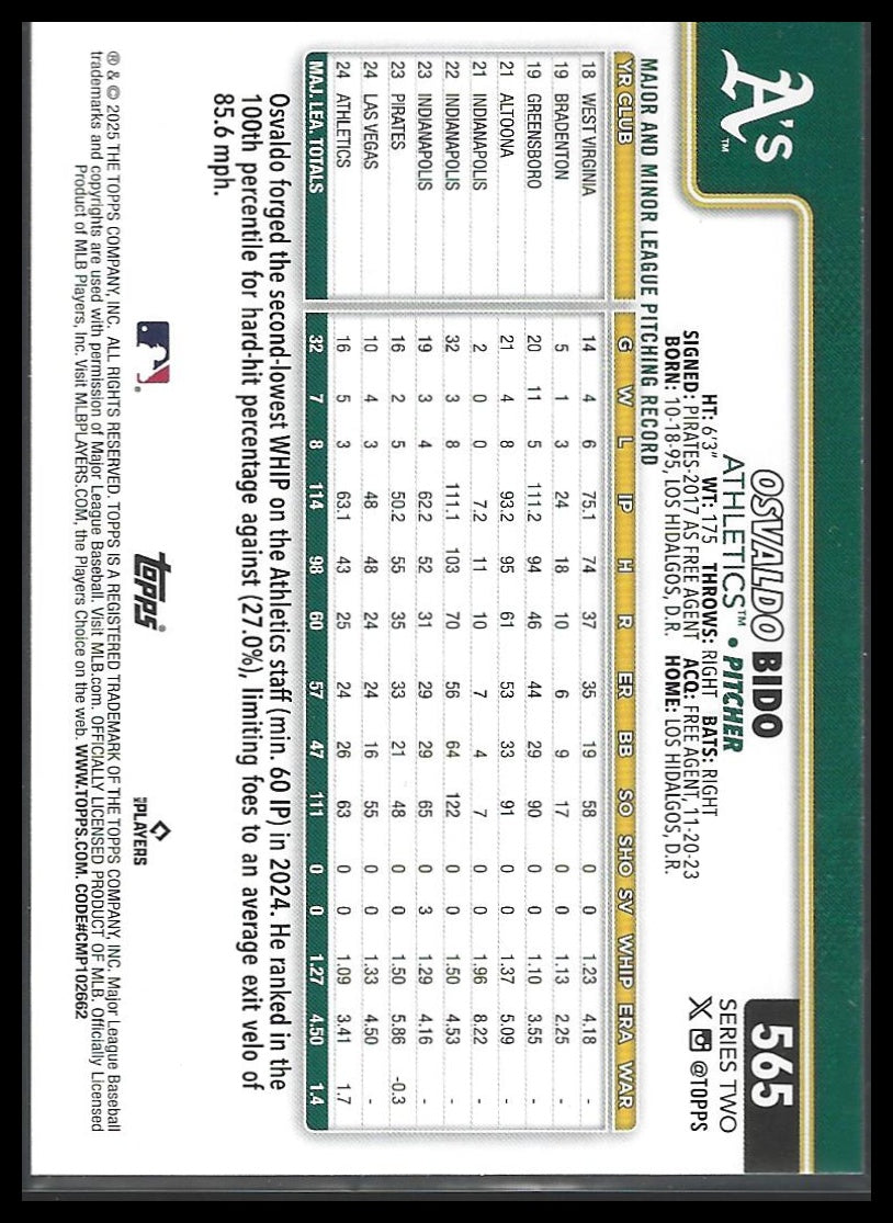 2025 Topps #565 Osvaldo Bido Silver Crackle Foilboard
