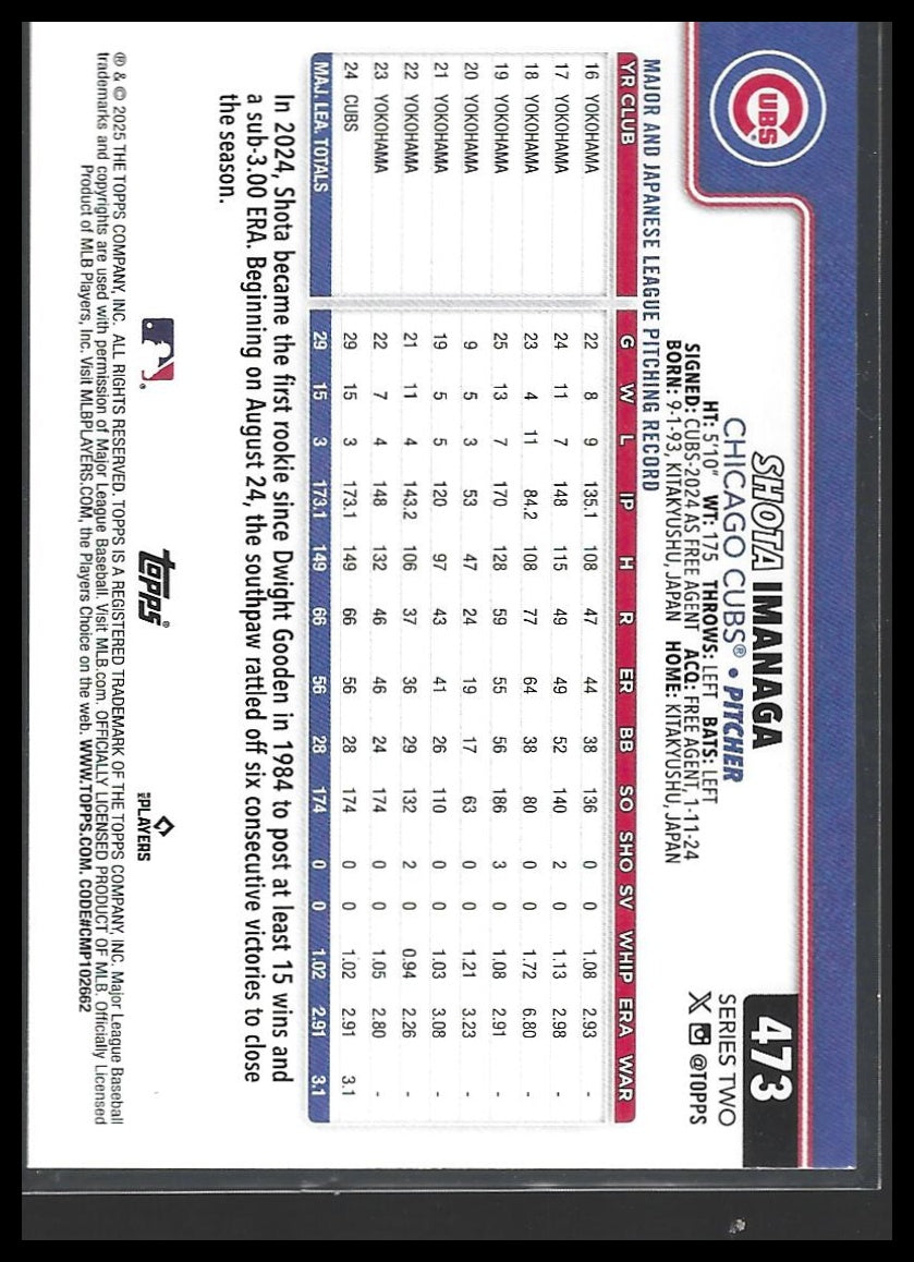 2025 Topps #473 Shota Imanaga Silver Crackle Foilboard