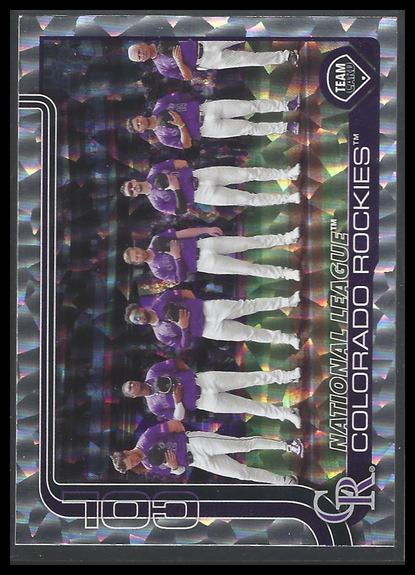 2025 Topps #486 Colorado Rockies Silver Crackle Foilboard