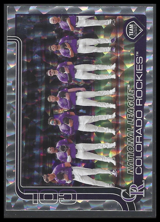 2025 Topps #486 Colorado Rockies Silver Crackle Foilboard