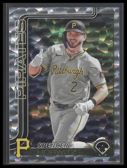 2025 Topps #488 Spencer Horwitz Silver Crackle Foilboard
