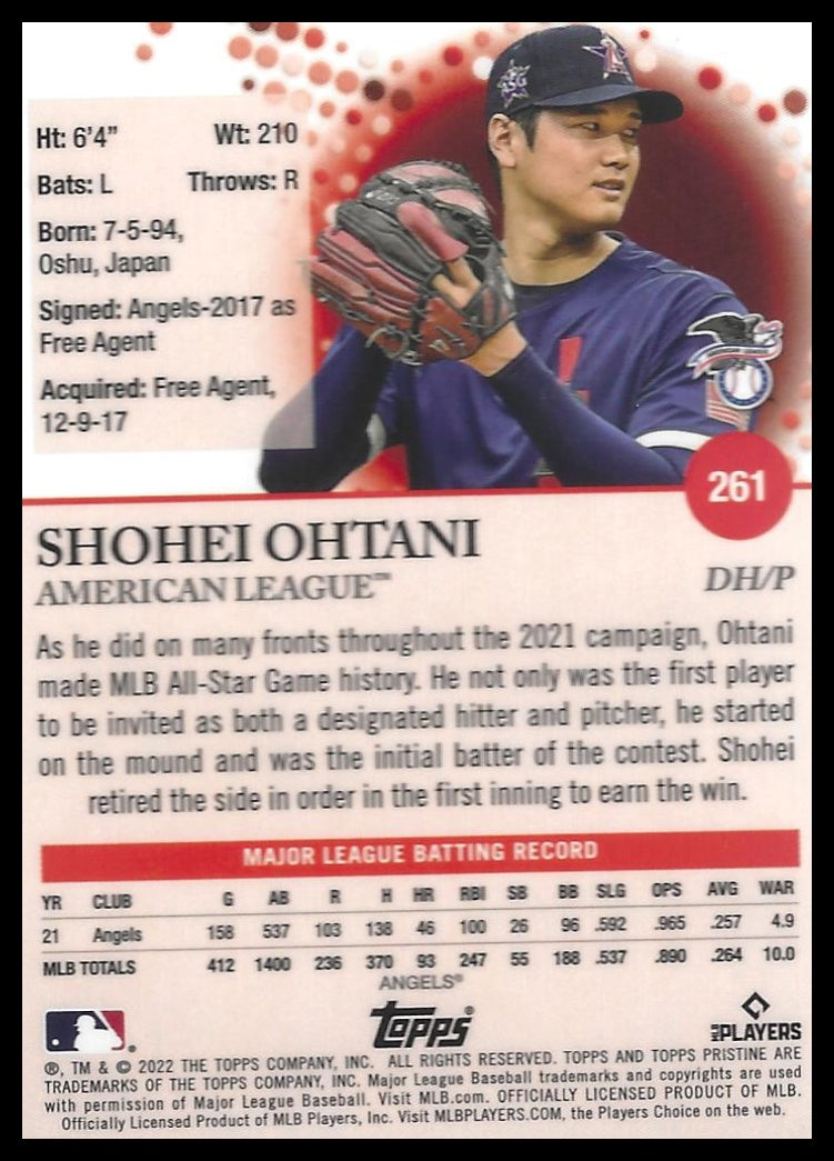 2022 Topps Pristine #261 Shohei Ohtani