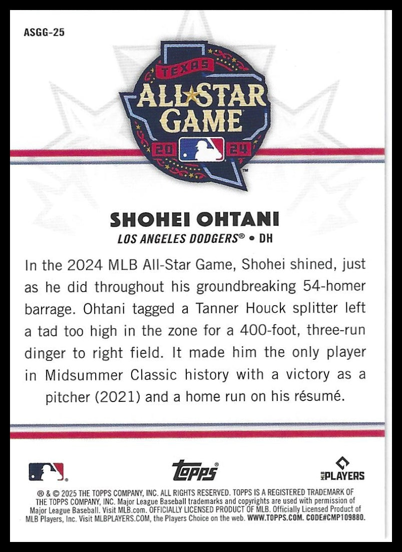 2025 Topps All-Star Game #ASGG-25 Shohei Ohtani All-Star Game Greats