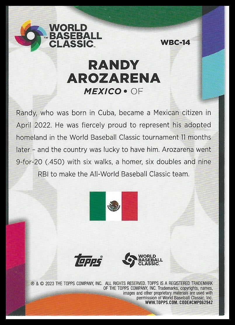 2023 Topps #WBC-14 Randy Arozarena 2023 World Baseball Classic Stars