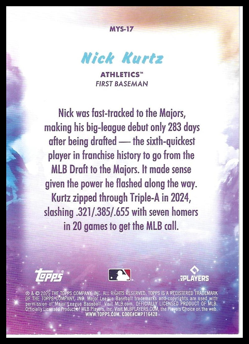 2025 Topps Update #MYS-17 Nick Kurtz Mystical