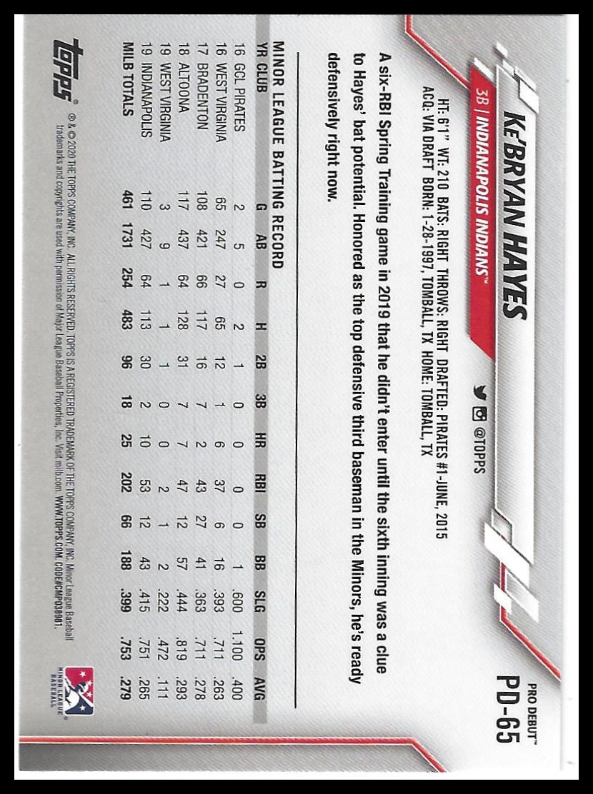 2020 Topps Pro Debut #PD-65 Ke'Bryan Hayes