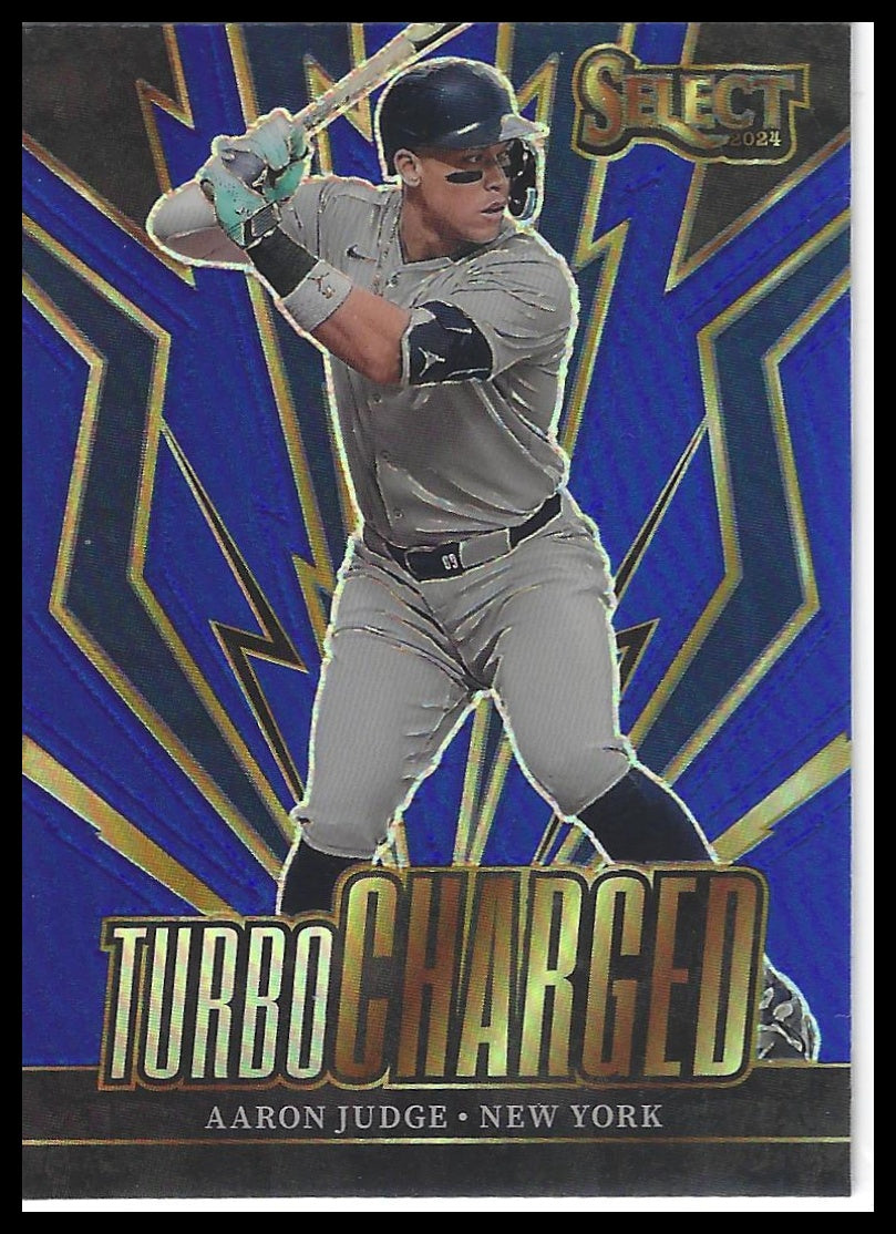2024 Panini Select #22 Aaron Judge Turbo Charged Blue Prizms #/49