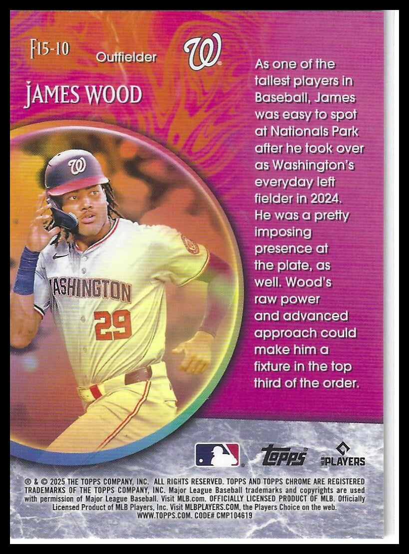 2025 Topps Chrome #F15-10 James Wood Fortune 15