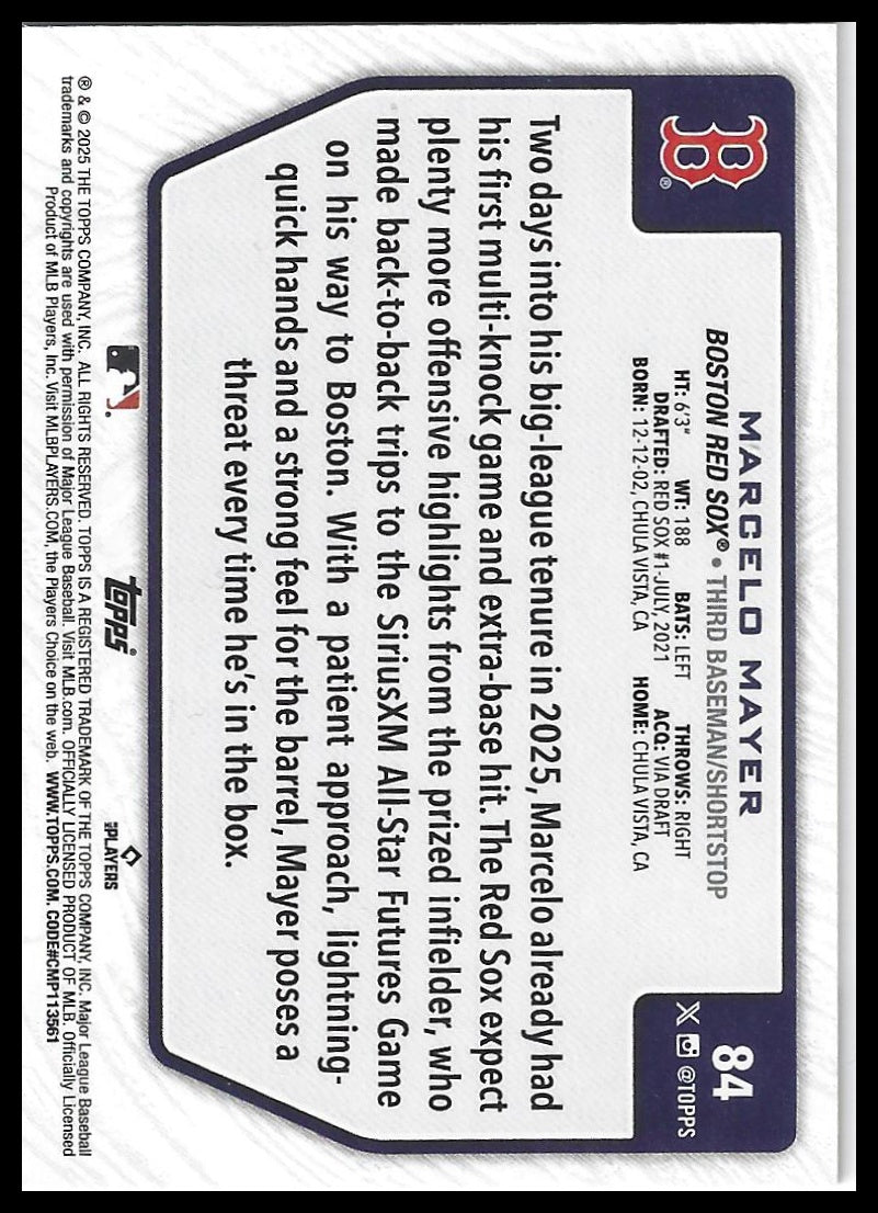 2025 Topps #84 Marcelo Mayer Flagship Collection (Series Two)