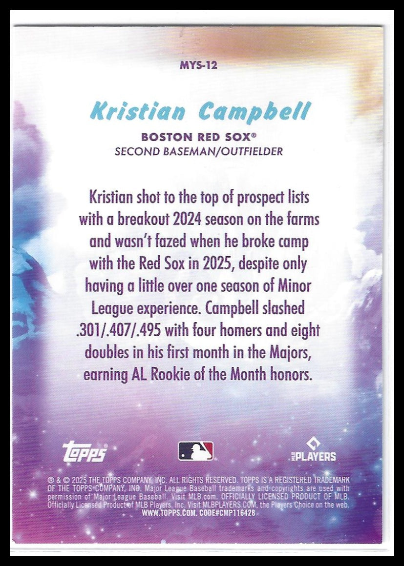 2025 Topps Update #MYS-12 Kristian Campbell Mystical