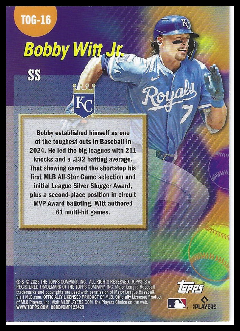 2026 Topps #TOG-16 Bobby Witt Jr. Titans of the Game