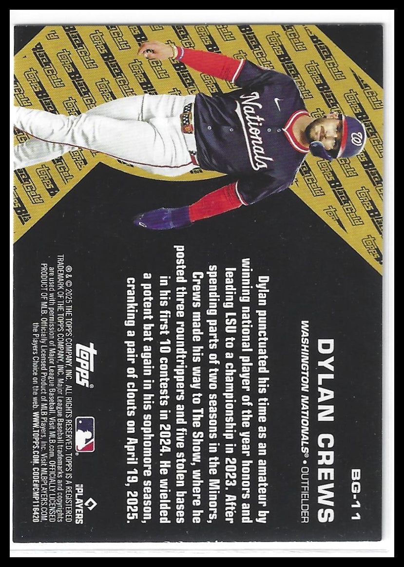 2025 Topps Update #BG-11 Dylan Crews Topps Black Gold