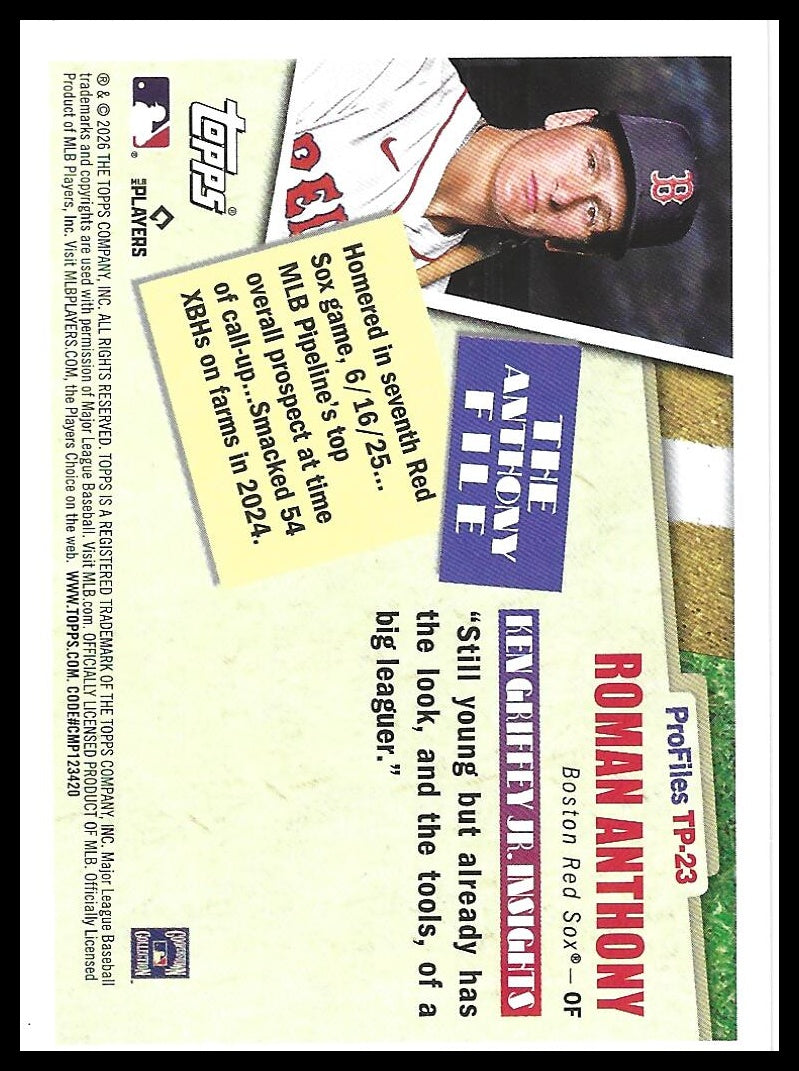2026 Topps #TP-23 Roman Anthony Topps Profiles