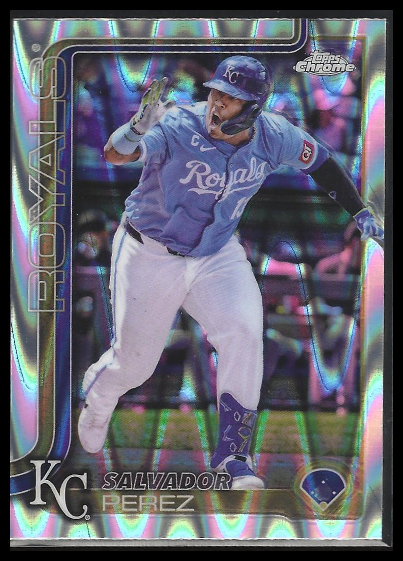 2025 Topps Chrome #114 Salvador Perez Raywave Refractors