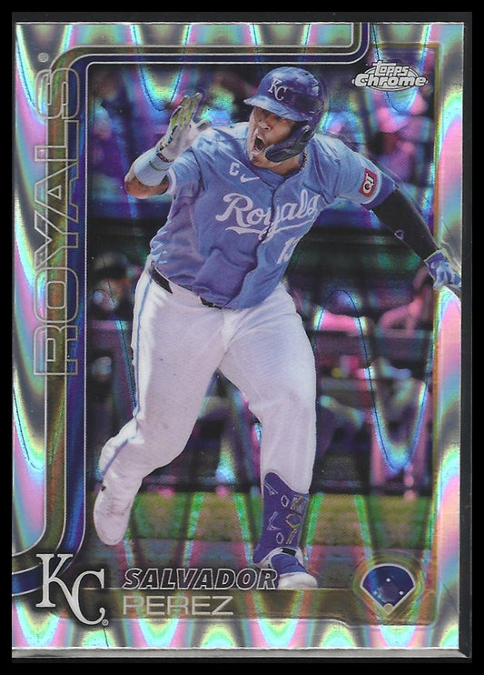 2025 Topps Chrome #114 Salvador Perez Raywave Refractors