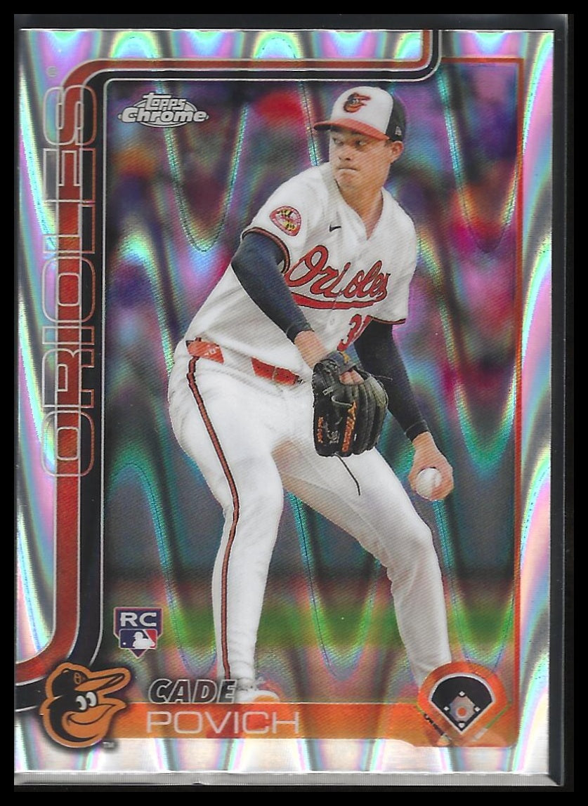 2025 Topps Chrome #140 Cade Povich Raywave Refractors