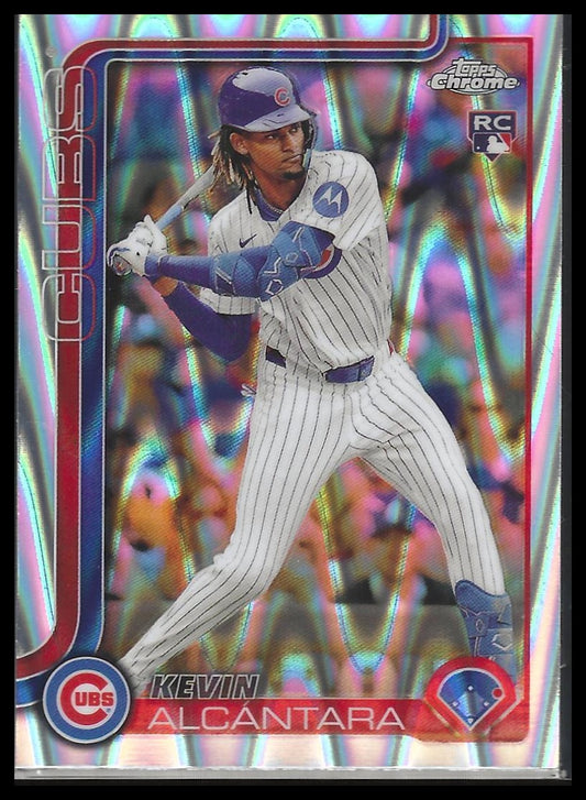 2025 Topps Chrome #173 Kevin Alcántara Raywave Refractors