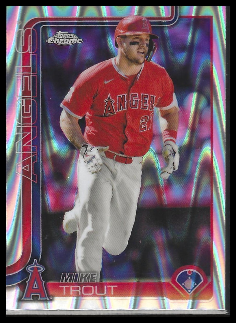 2025 Topps Chrome #100 Mike Trout Raywave Refractors