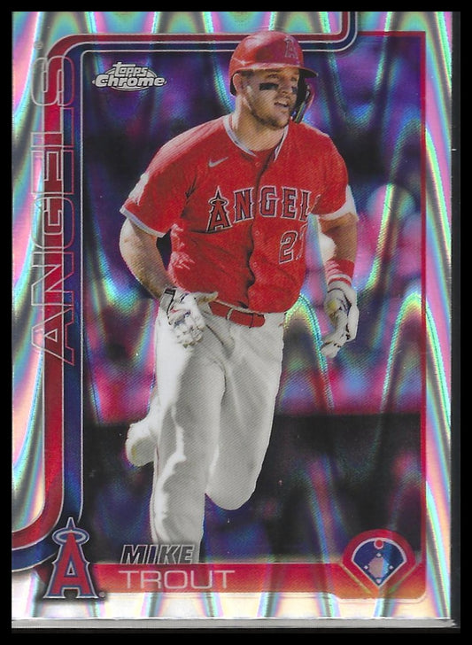 2025 Topps Chrome #100 Mike Trout Raywave Refractors