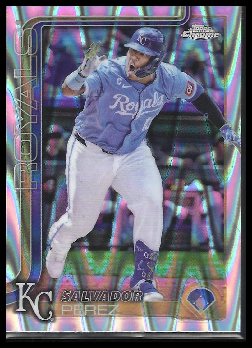 2025 Topps Chrome #114 Salvador Perez Raywave Refractors
