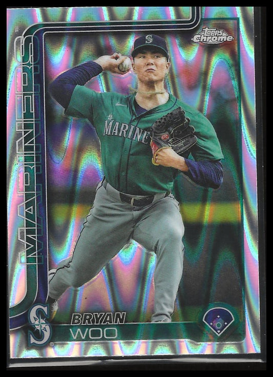 2025 Topps Chrome Update #USC16 Bryan Woo RayWave Refractor