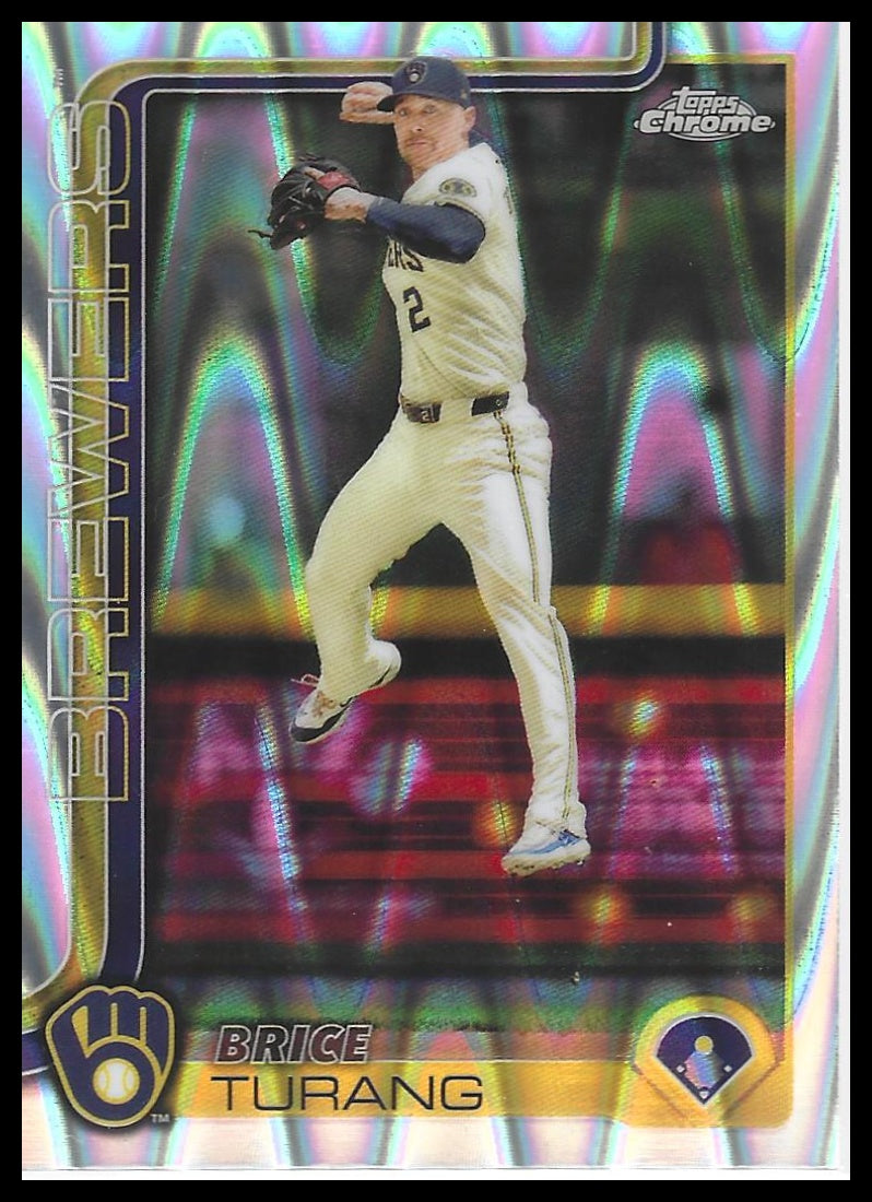 2025 Topps Chrome #109 Brice Turang Raywave Refractors